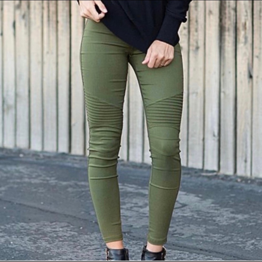 Green Moto Jeggings Size S/M
